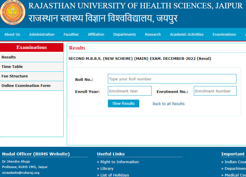 RUHS BSC Nursing Result