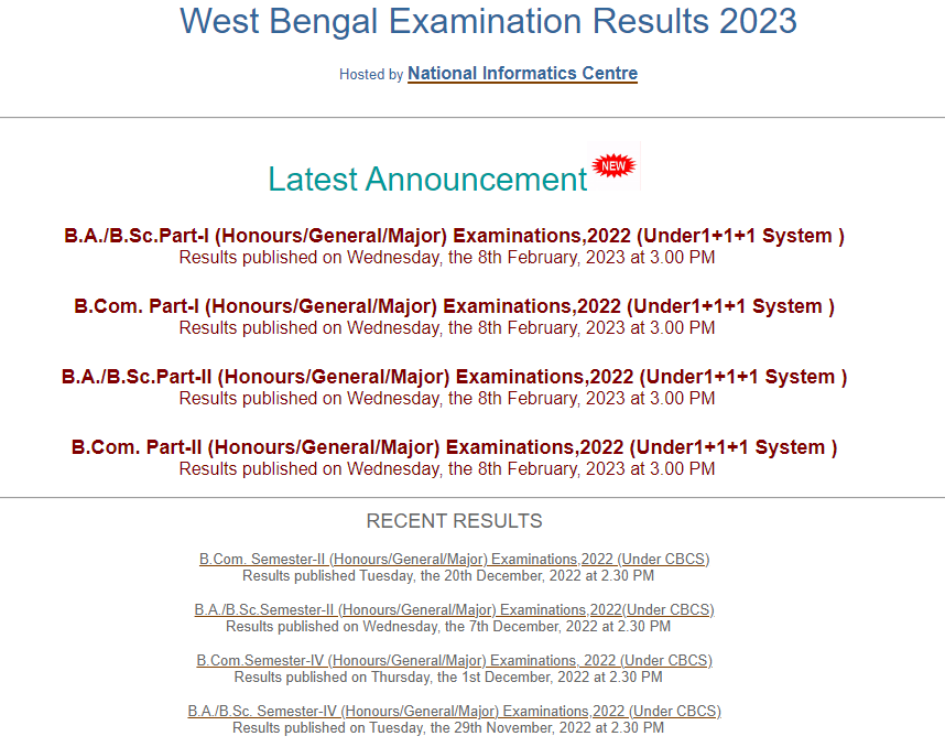 WBCHSE HS Result