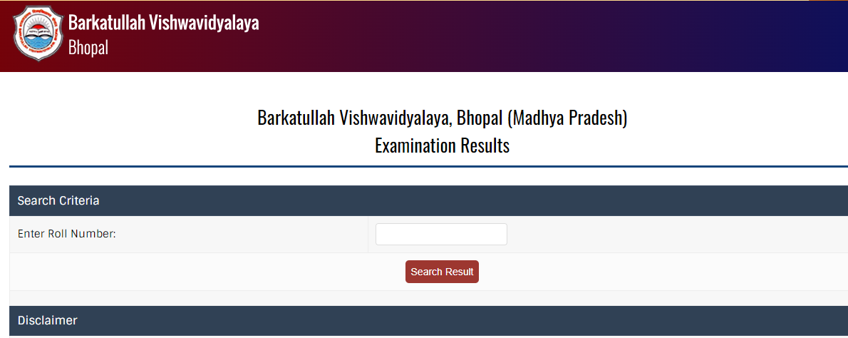Barkatullah University Result