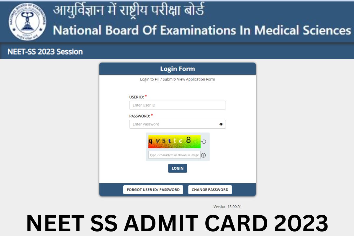 NEET SS Admit Card 2023
