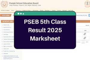 PSEB 5th Class Result